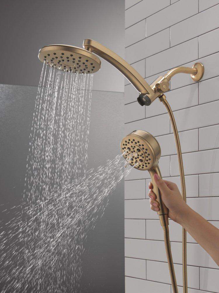 Multi Function Showerhead in Lumicoat Champagne Bronze 