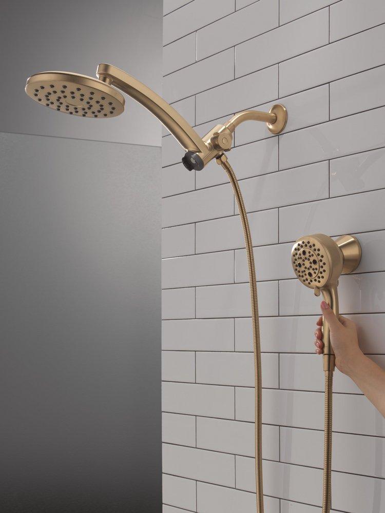 Multi Function Showerhead in Lumicoat Champagne Bronze 