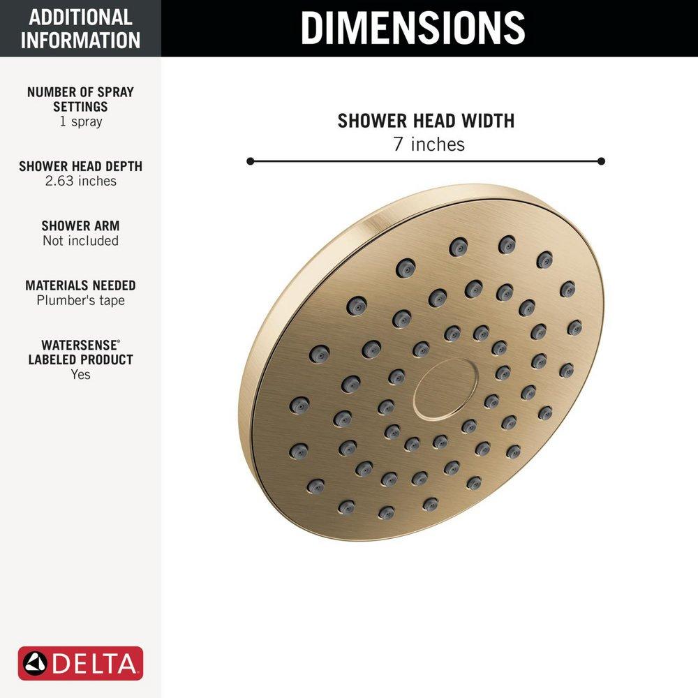 Single Function Showerhead in Champagne Bronze 
