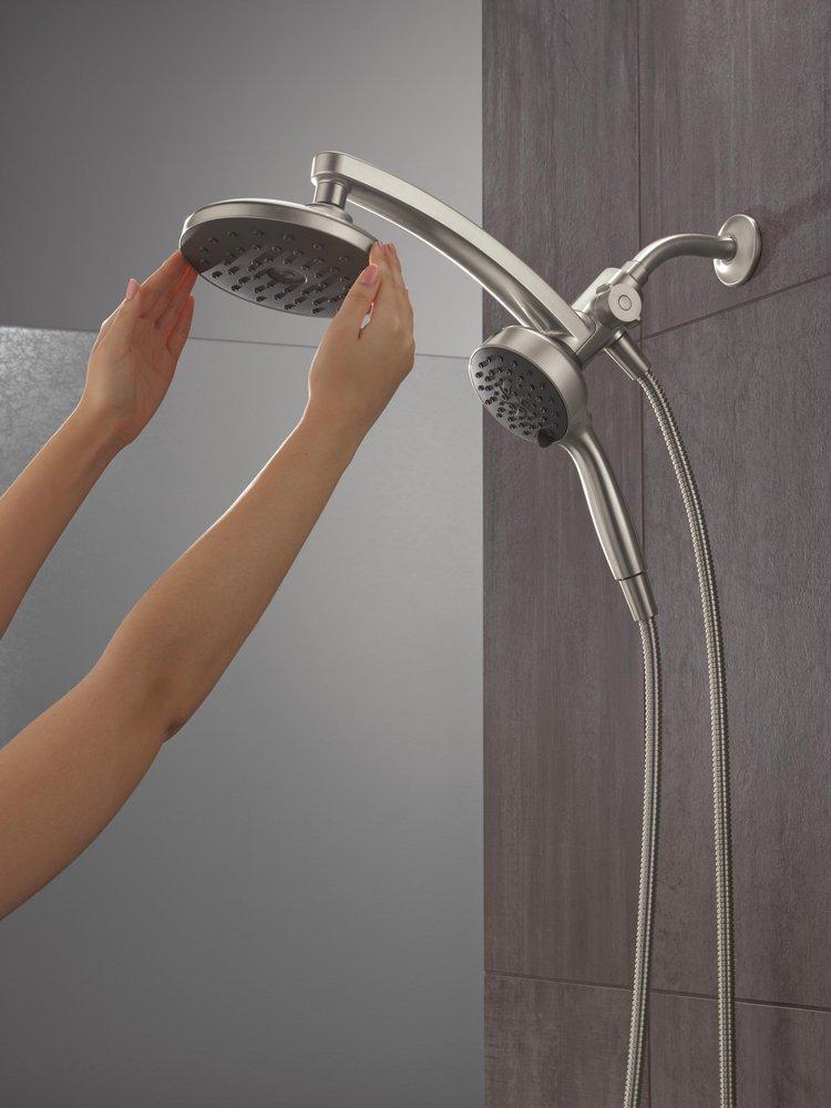 DELTA UNIVERSAL SHOWERING COMPONENTS: PIVOTPRO 3-IN-1 COMBINATION SHOWER WITH TOUCHCLEAN SPRAY FACE 