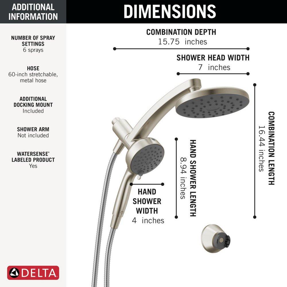 Multi Function Showerhead in SpotShield Brushed Nickel 