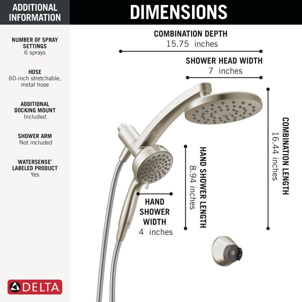 Multi Function Showerhead in SpotShield Brushed Nickel 