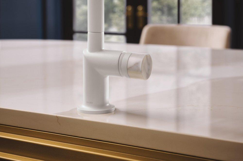 BRIZO ODIN KNOB WITH WHITE MARBLE 