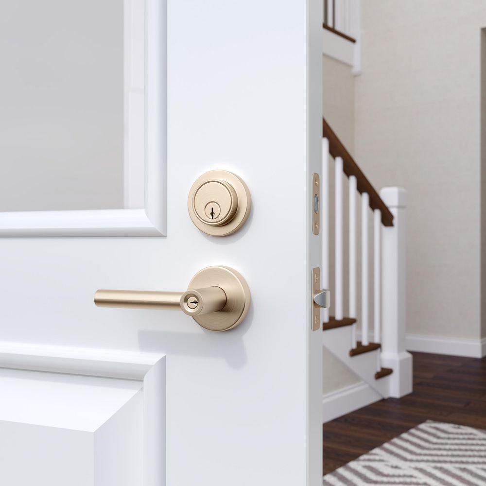 Westcraft Satin Brass Round Rod Lever Entrance Door Lock 