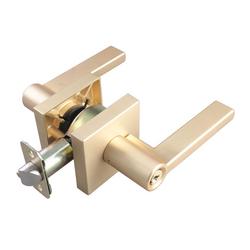 Flat Bar Lever Entrance Door Lock in Satin Brass