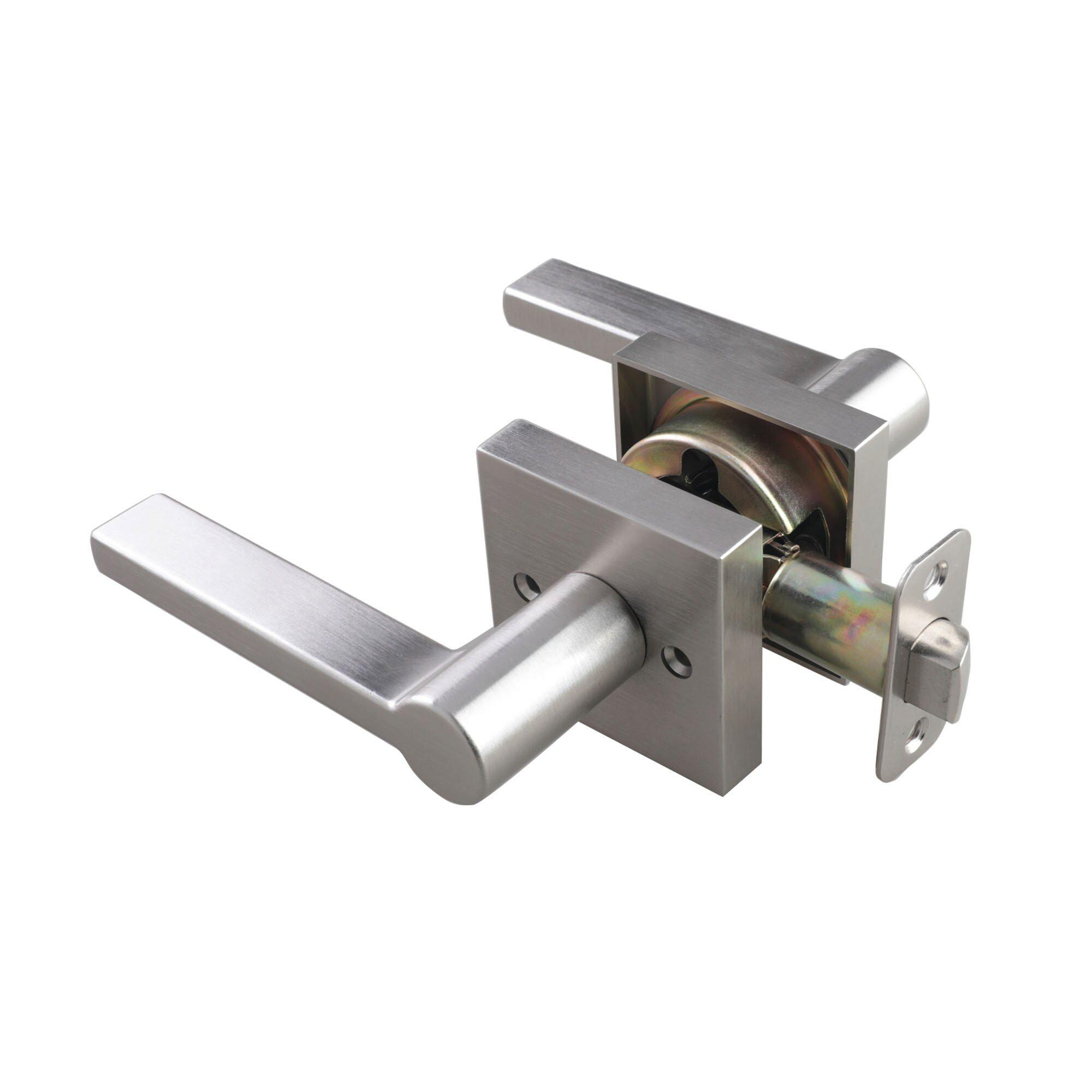 Westcraft Satin Nickel Flat Bar Lever Passage Door Lock 