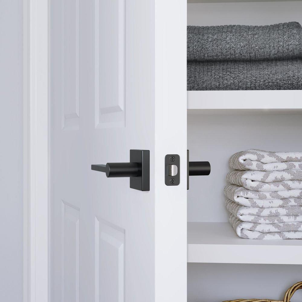 Westcraft Matte Black Flat Bar Lever Passage Door Lock 