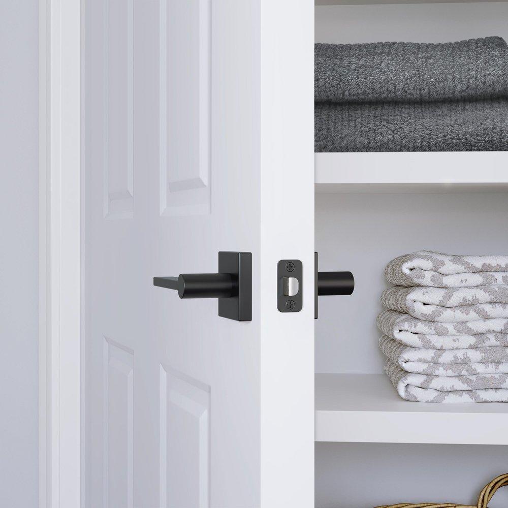Westcraft Matte Black Flat Bar Lever Passage Door Lock 