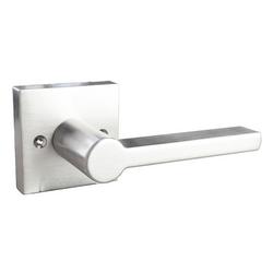 Flat Bar Dummy Door Lever in Satin Nickel