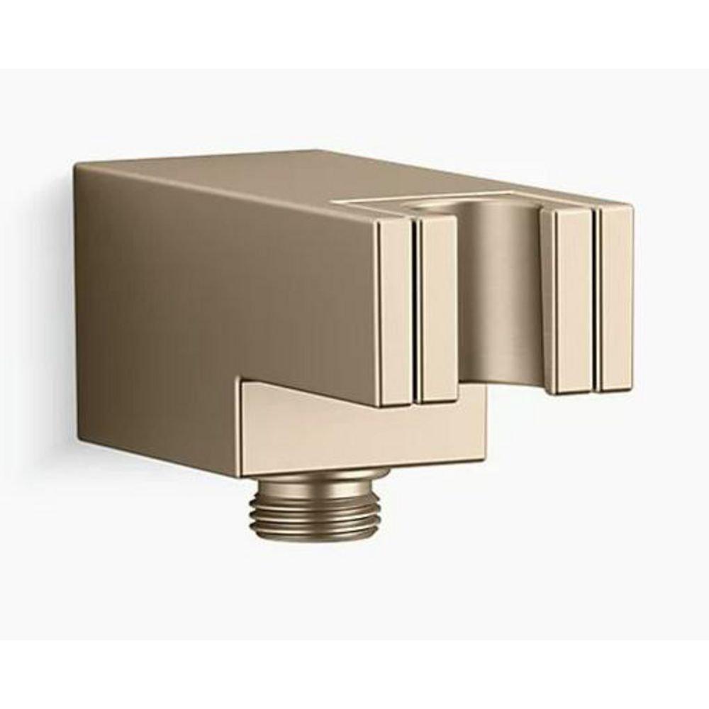 Handshower Holder with Supply Elbow and Check Valve in Vibrant Brushed Bronze 