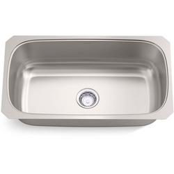 32 in. Undermount Stainless Steel Single Bowl Kitchen Sink