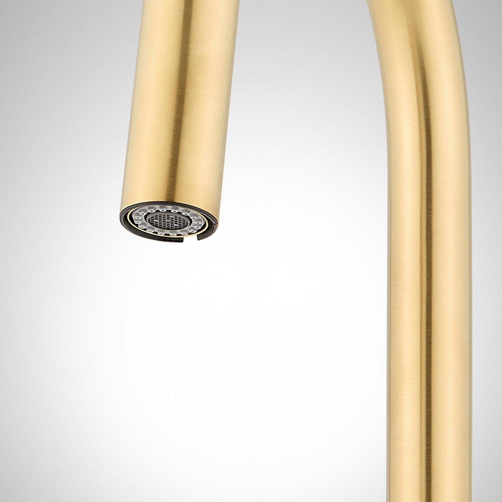 1.8 GPM Single-Hole Pull Down Kitchen Faucet with Concealed Sprayer in Brushed Gold 