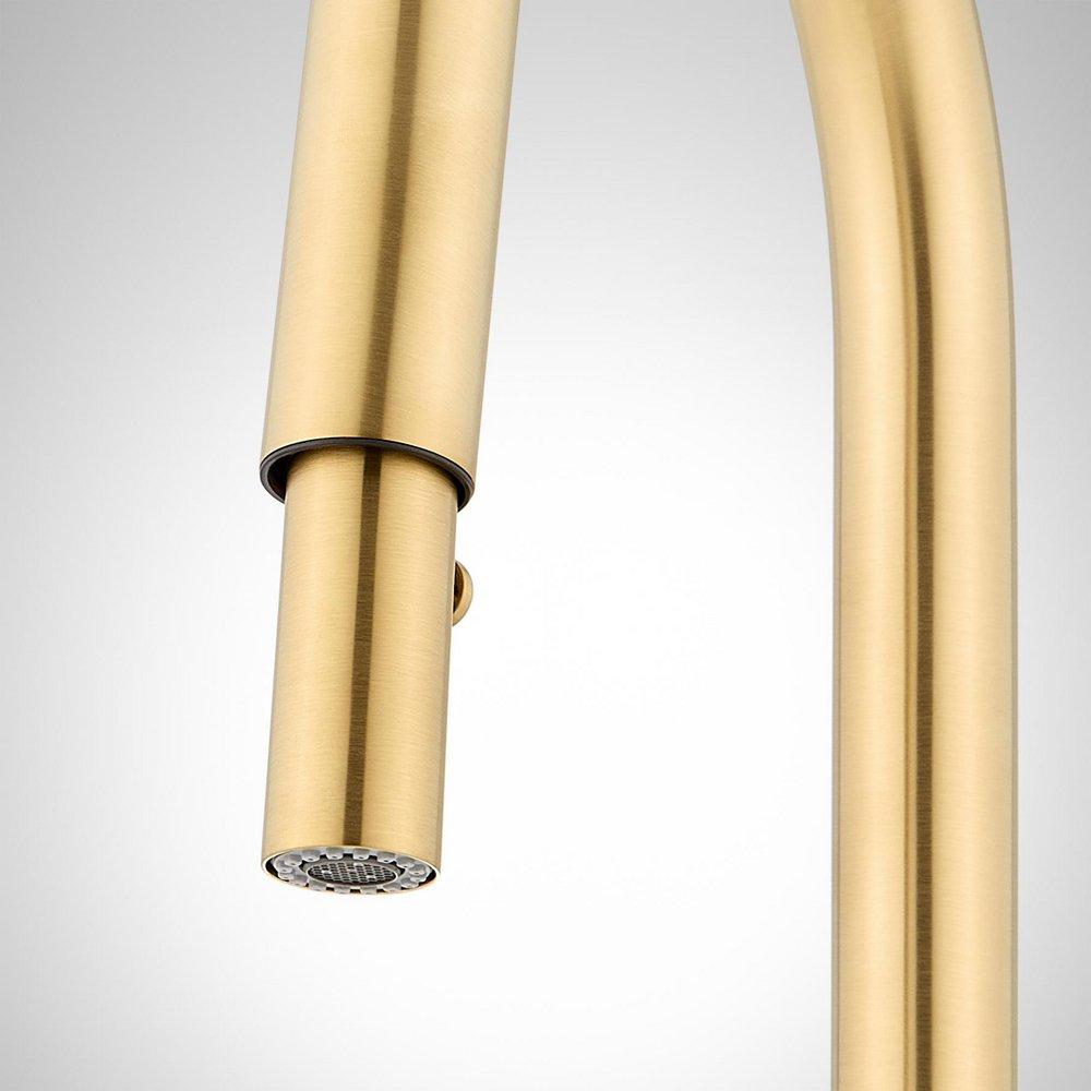 1.8 GPM Single-Hole Pull Down Kitchen Faucet with Concealed Sprayer in Brushed Gold 