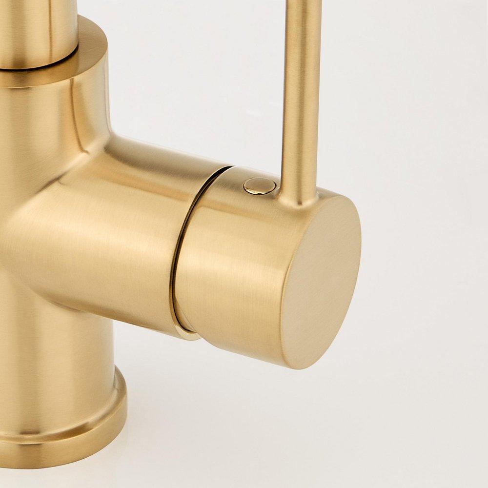 1.8 GPM Single-Hole Pull Down Kitchen Faucet with Concealed Sprayer in Brushed Gold 