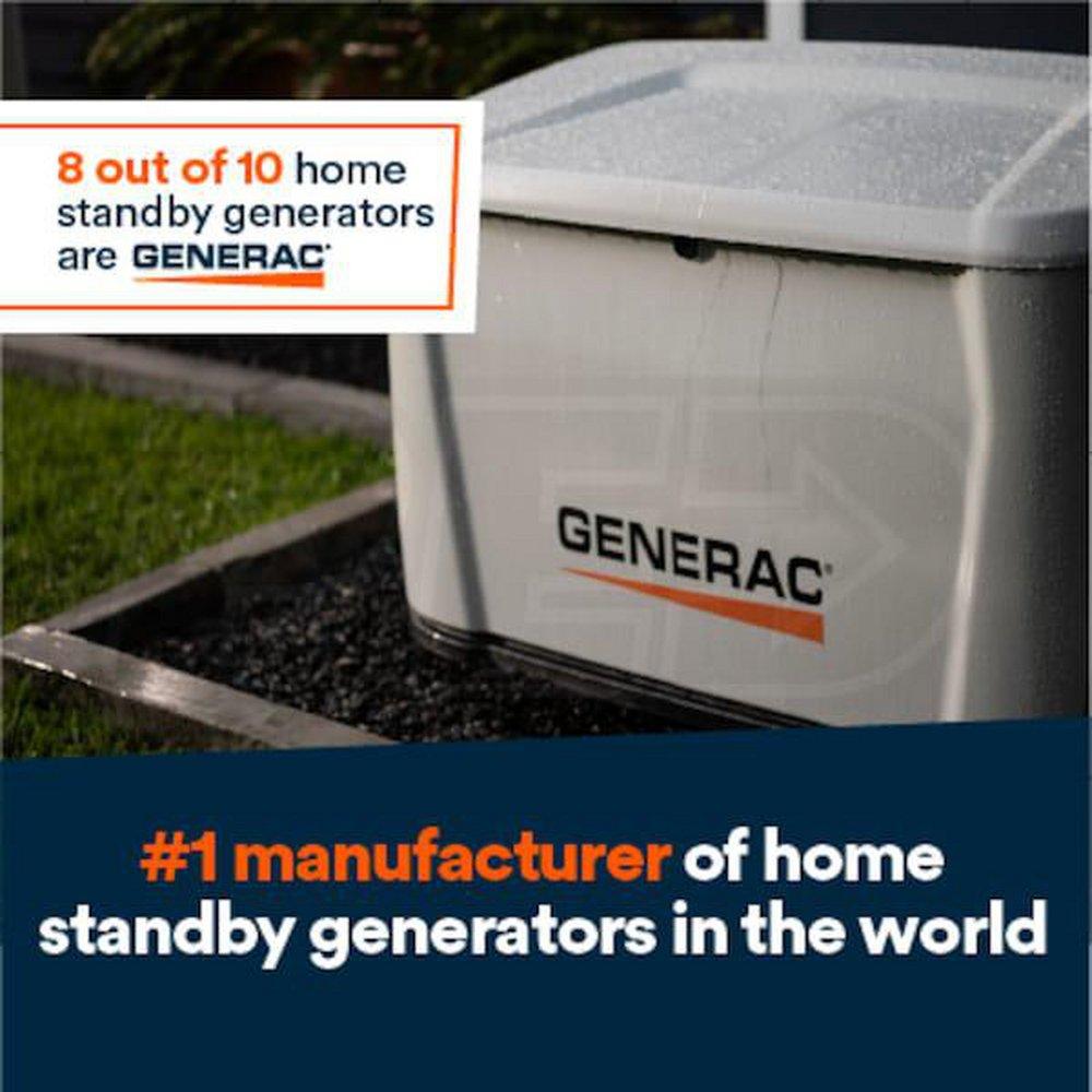 GENERAC 7258 14KW AIR-COOLED STANDBY GENERATOR W/ 200A TRANSFER SWITCH 