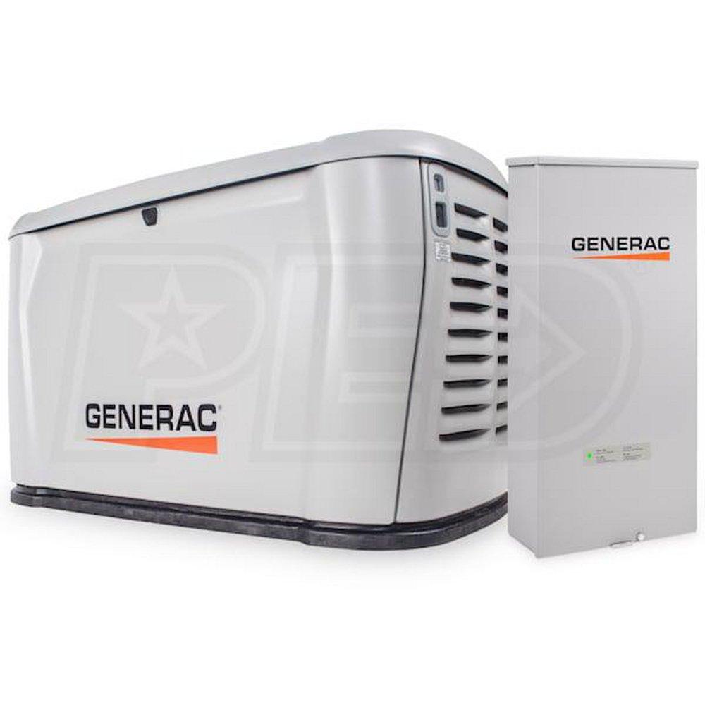 GENERAC 7258 14KW AIR-COOLED STANDBY GENERATOR W/ 200A TRANSFER SWITCH 