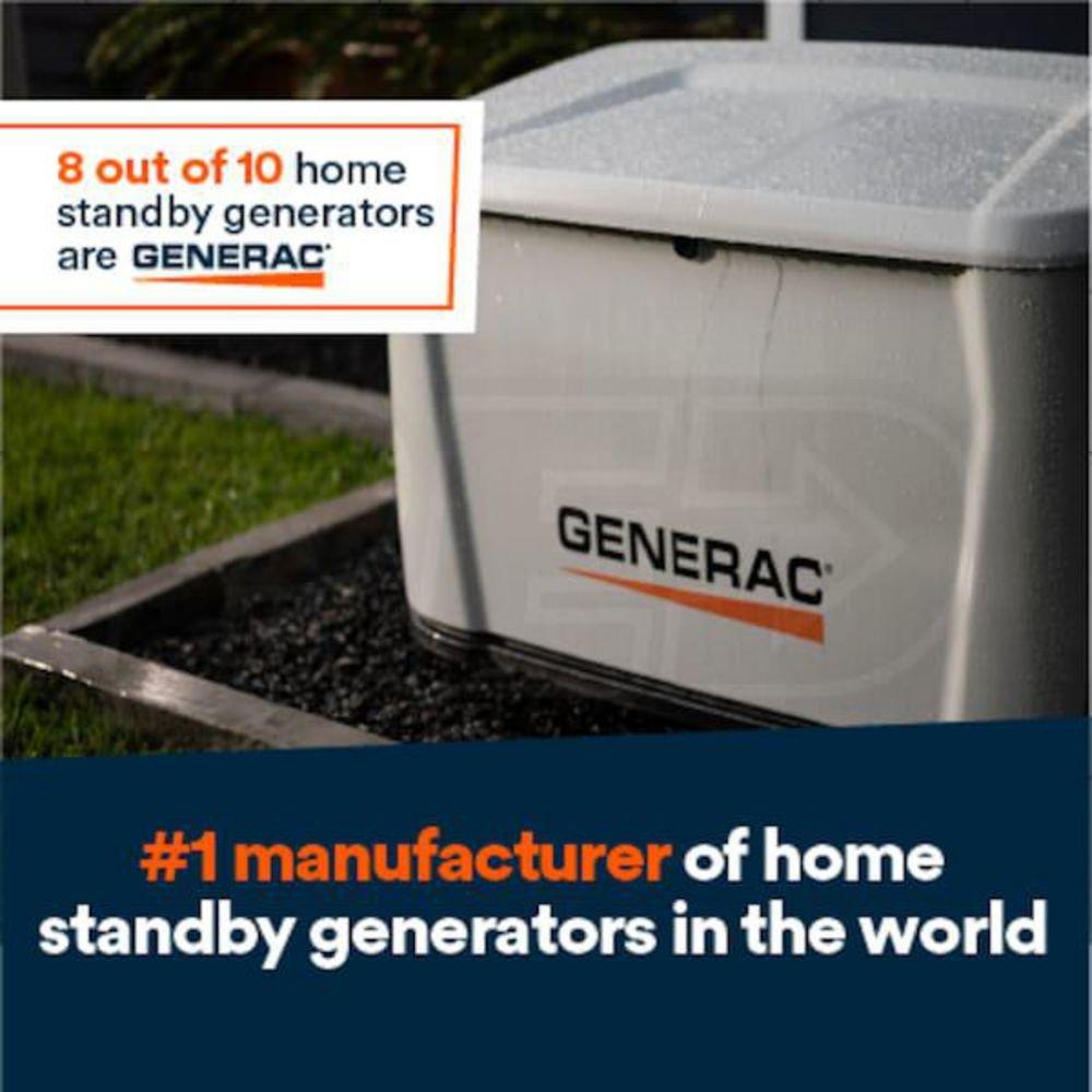 18/17kW Air-Cooled Standby Generator, 200A Transfer Switch 