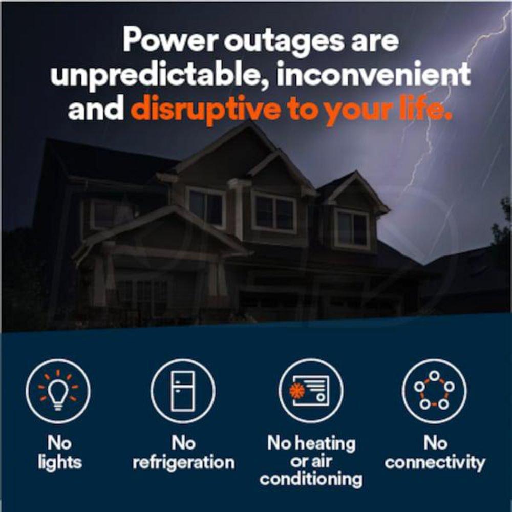18/17kW Air-Cooled Standby Generator, 200A Transfer Switch 