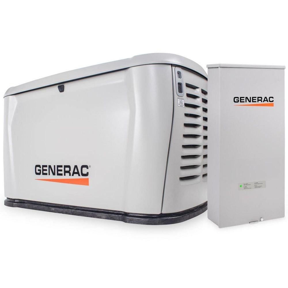 18/17kW Air-Cooled Standby Generator, 200A Transfer Switch 