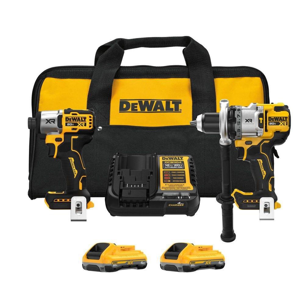 20V Hammer Drill & Impact Driver Combo Kit with Batteries 