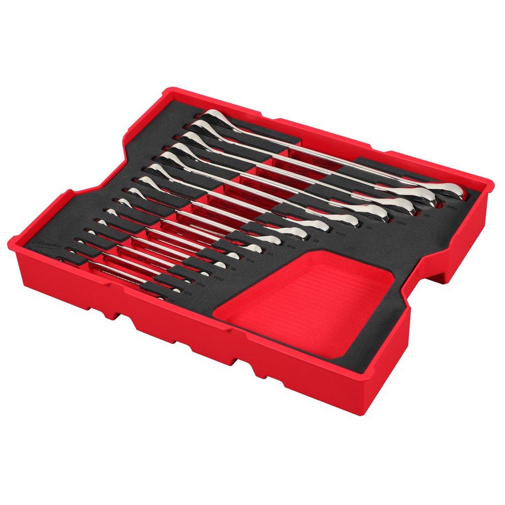 15PC. SAE RATCHETING COMBINATION WRENCH SET WITH TRAY FOR PACKOUT DRAWERS 