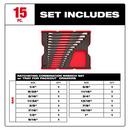 15PC. SAE RATCHETING COMBINATION WRENCH SET WITH TRAY FOR PACKOUT DRAWERS 