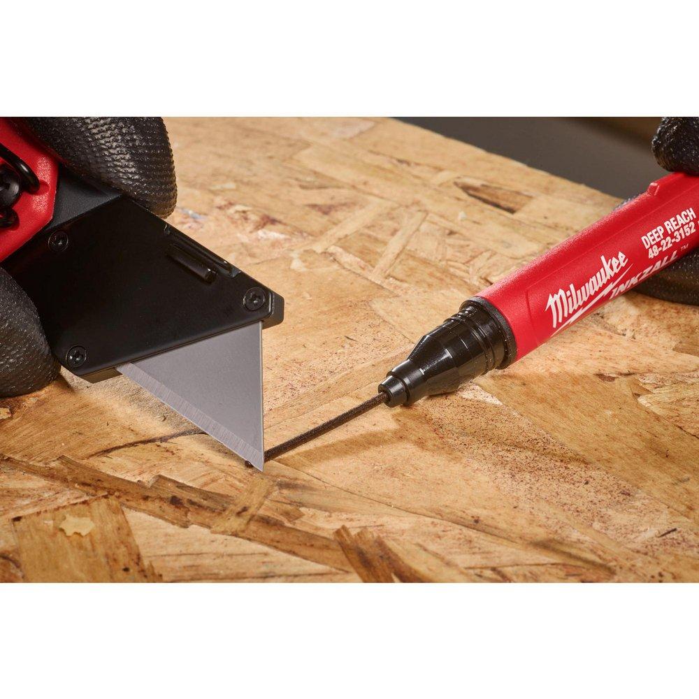 Inkzall 2In1 Deep Reach Ultra Fine Point Black Jobsite Marker 