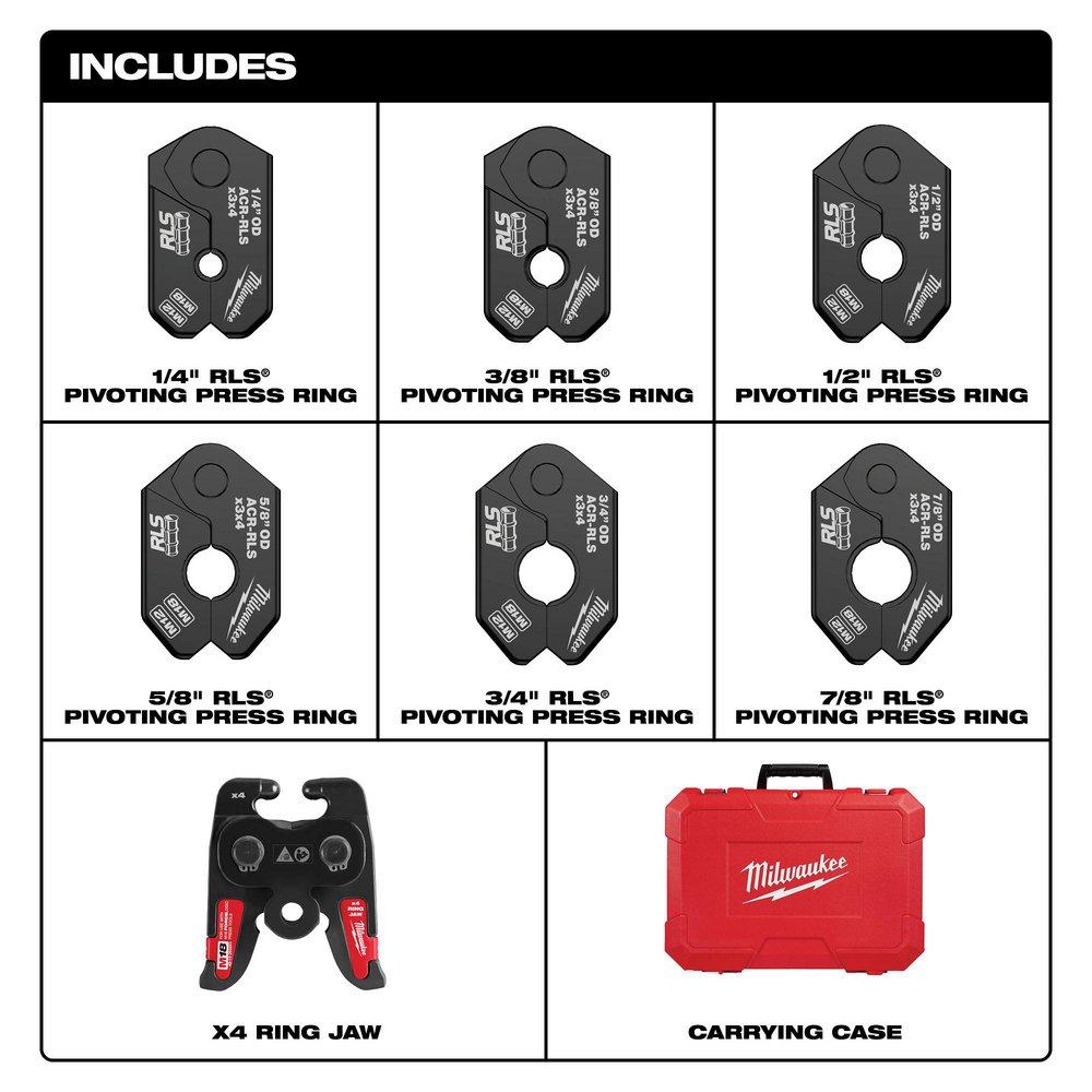 1/4 - 7/8 RLS PIVOTING PRESS RING KIT FOR M18 FORCE LOGIC PRESS TOOL 