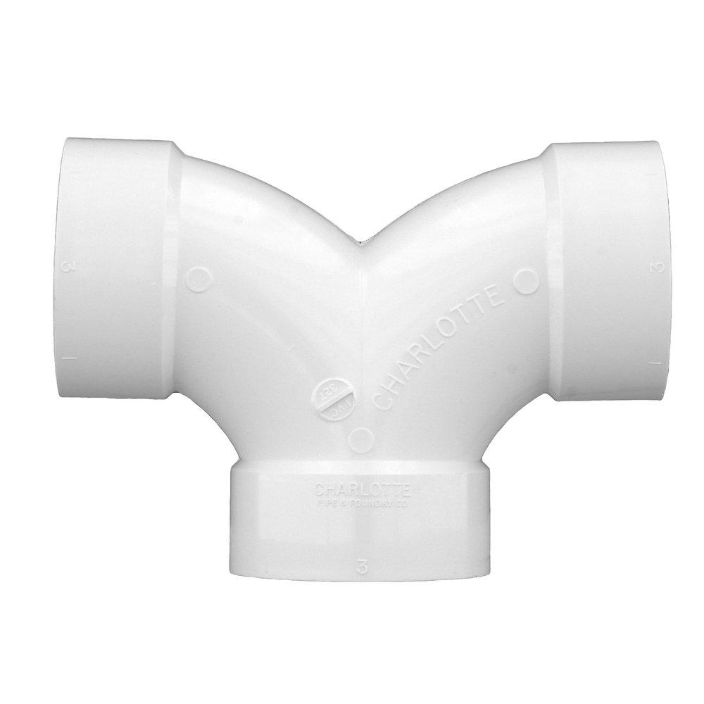 White PVC DWV 90&deg; Double Elbow 