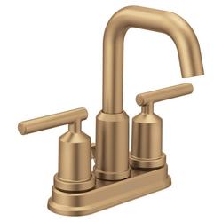 Two Handle Centerset Bathroom Sink Faucet in Bronzed Gold