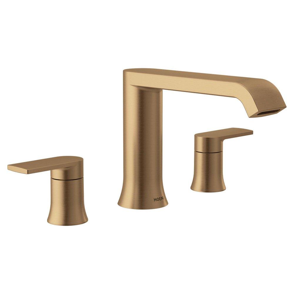BRONZED GOLD BZG TWO-HANDLE LOW ARC ROMAN TUB FAUCET 