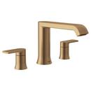BRONZED GOLD BZG TWO-HANDLE LOW ARC ROMAN TUB FAUCET 