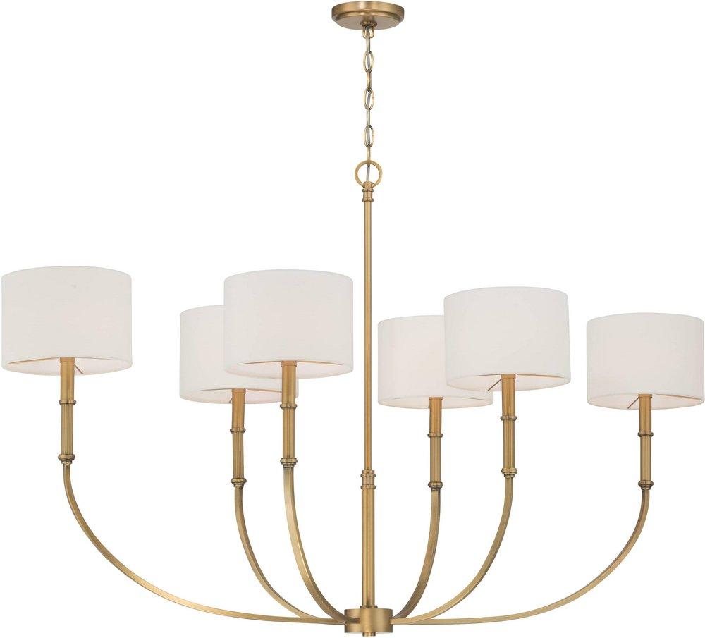 5-Light 48 in. Linear Chandelier in Legacy Brass 