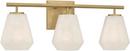 3 Light 23 in. Wide Bathroom Vanity Light in Legacy Brass 