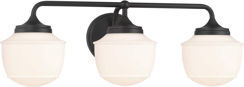 3 Light 23 in. Wide Bathroom Vanity Light in Dark Matte Black 