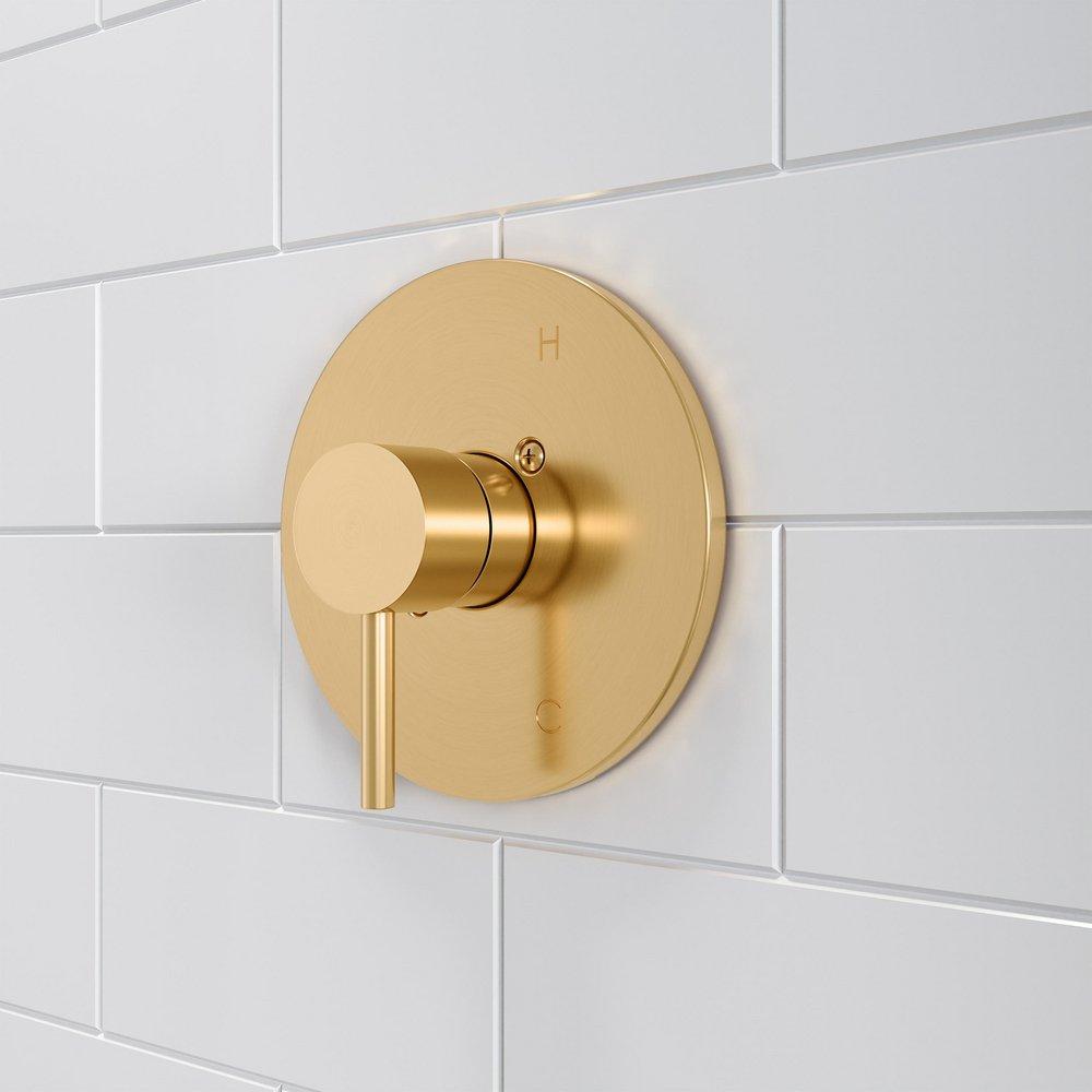 PROFLO&reg; Brushed Gold Single Handle Shower Faucet Trim Only 