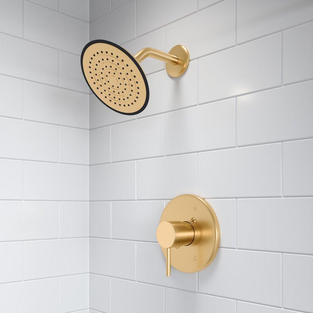 PROFLO&reg; Brushed Gold Single Handle Shower Faucet Trim Kit 
