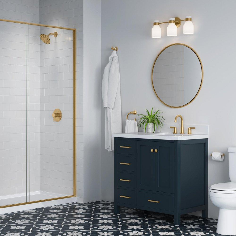 PROFLO&reg; Brushed Gold Single Handle Shower Faucet Trim Kit 