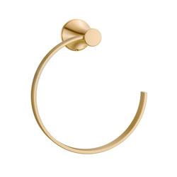 Round Open Towel Ring in Brushed Gold