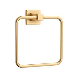Rectangular Closed Towel Ring in Brushed Gold