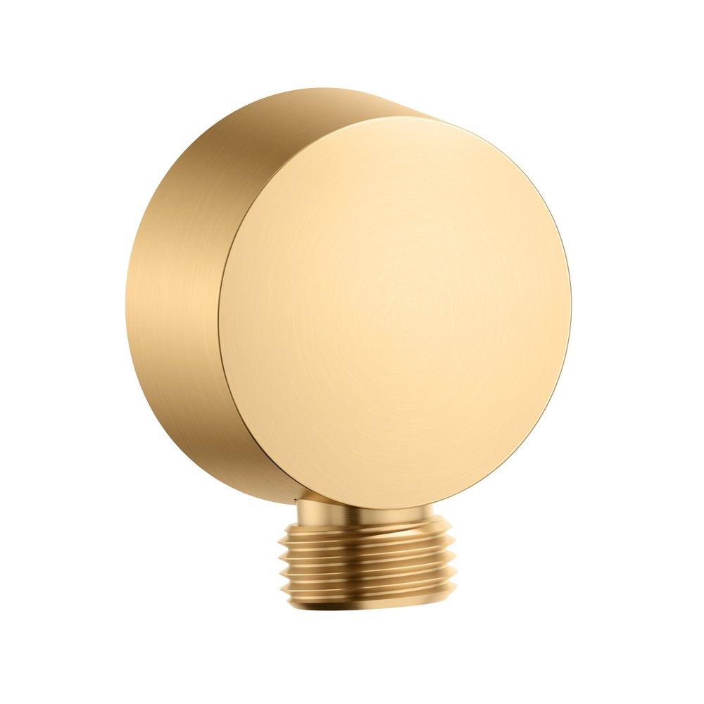 PROFLO&reg; Brushed Gold 1/2 in. NPSM x G Thread Solid Brass Supply Elbow 