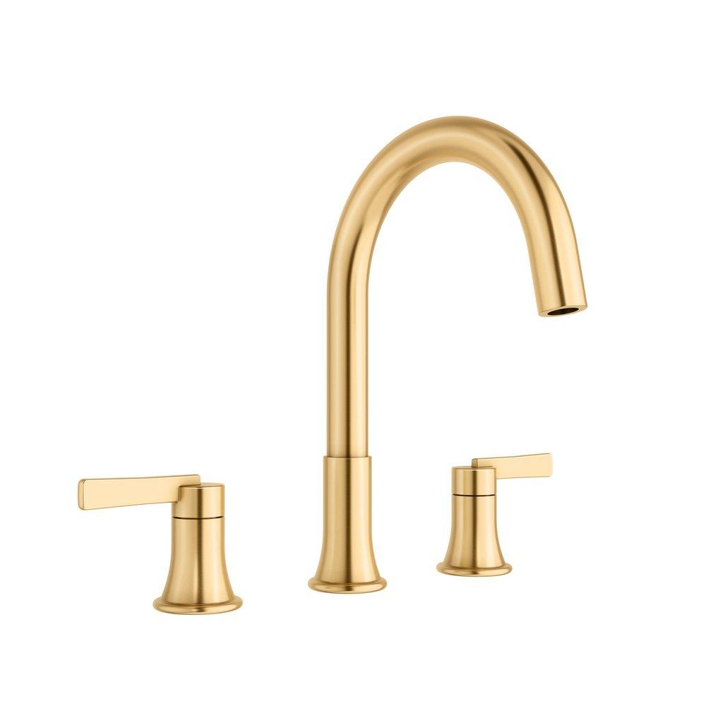 PROFLO&reg; Brushed Gold Two Handle Widespread Bathroom Sink Faucet 