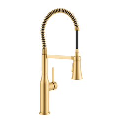 Single Handle Pre-Rinse Kitchen Faucet in Brushed Gold