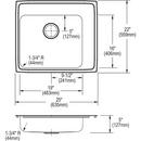 Elkay Lustrous Satin 19 x 18 in. Stainless Steel Single Bowl Drop-in Kitchen Sink in Lustrous Satin 