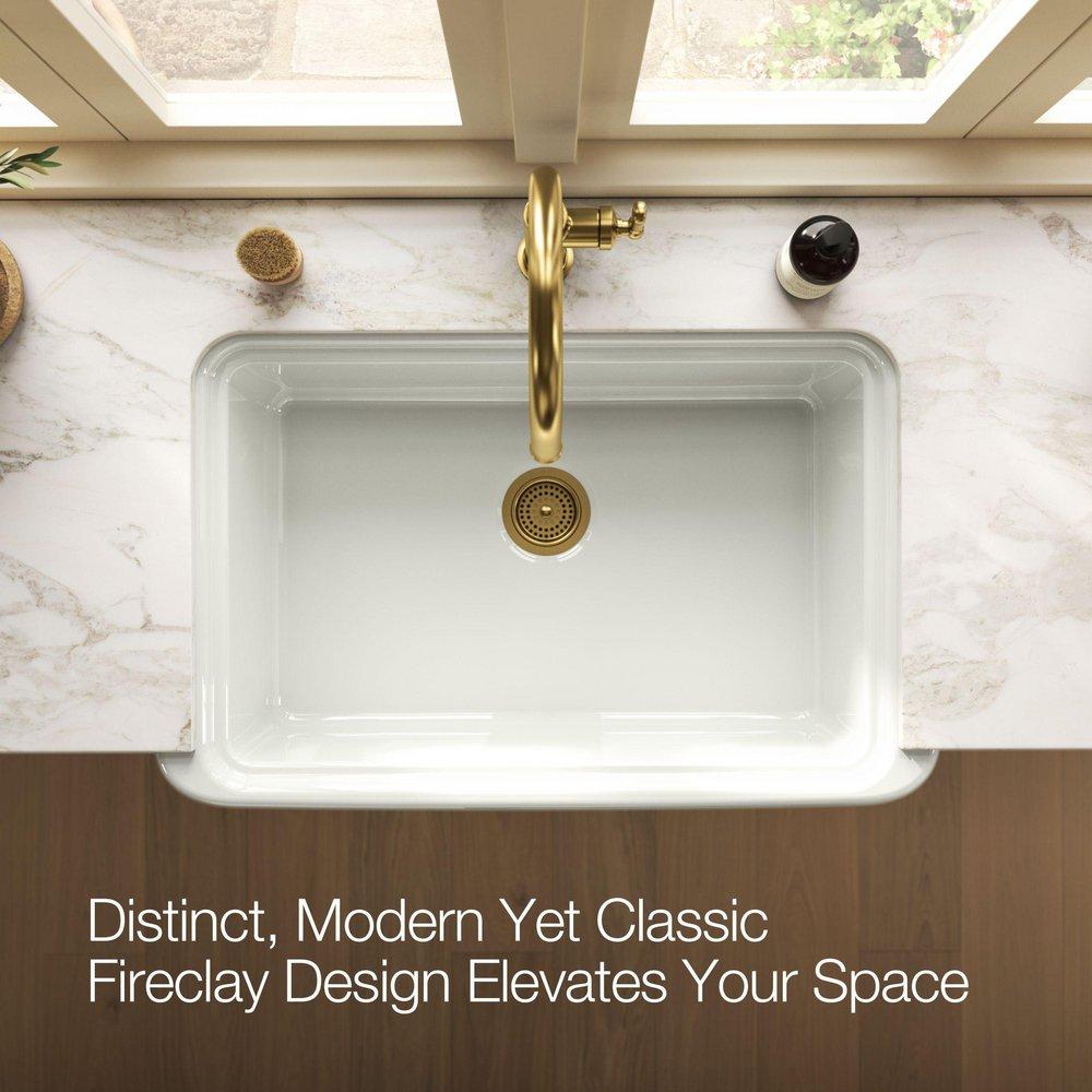 KOHLER Dune 36 in. Undermount Farmhouse Fireclay Single Bowl Workstation Kitchen Sink 
