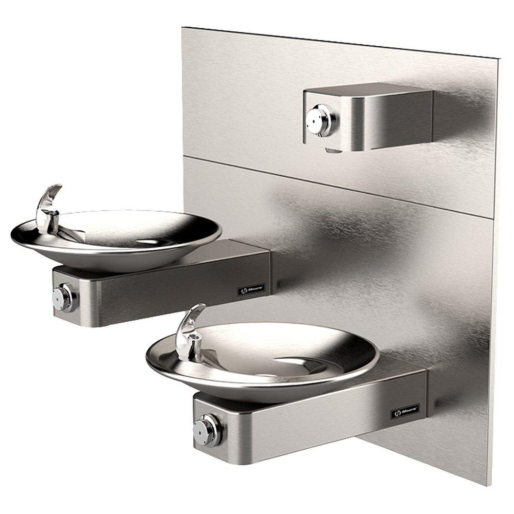 Haws® Satin Stainless Steel Double Wall Mount Drink Fountain 