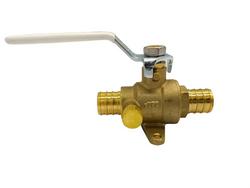 3/4 in. F1807 Brass PEX Ball Valve with Drop Ear and Drain
