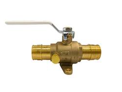 1 in. F1960 Brass PEX Ball Valve with Drop Ear and Drain