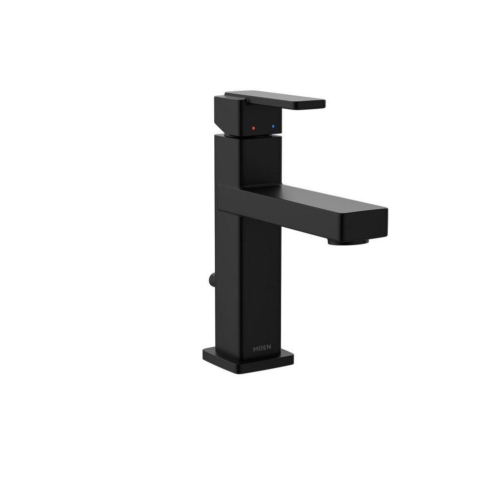 MATTE BLACK ONE-HANDLE HIGH ARC BATHROOM FAUCET 
