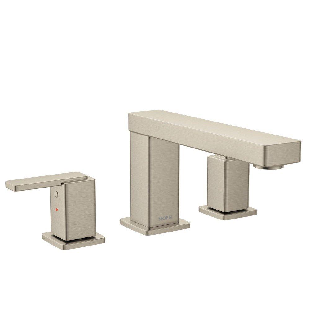 BRUSHED NICKEL TWO-HANDLE NON DIVERTER ROMAN TUB FAUCET 